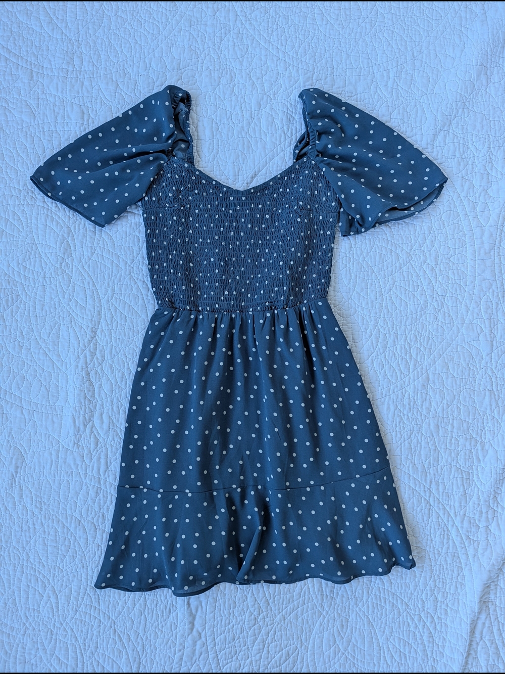 Abercrombie & Fitch Blue Polka Dot Mini Dress